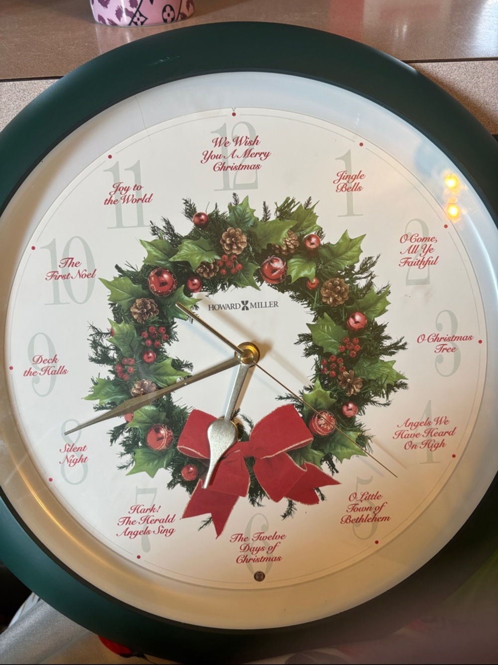 Howard Miller Holiday Wreath Wall Clock - Green and Red